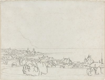 A View of Vevey with La Tour de Peilz in the Distance by Francis Towne