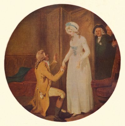Young Marlow and Miss Hardcastle: A Scene from She Stoops to Conquer by Oliver Goldsmith by Francis Wheatley