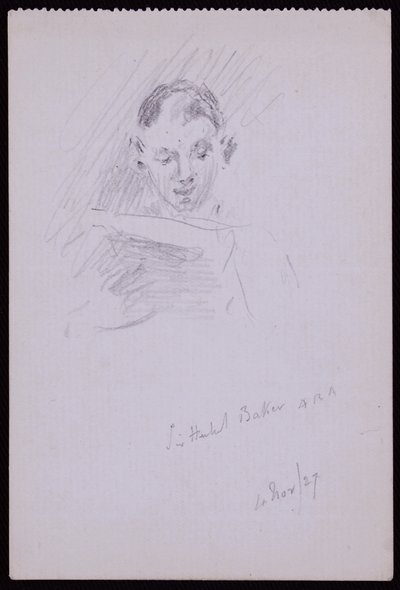 Portrait of Sir Herbert ARA Baker by Francis Wilfred Lawson