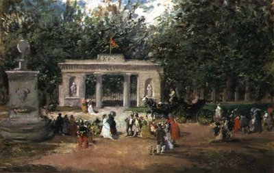 The Gate of the Botanical Gardens in Madrid from the Prado Museum by Francisco Domingo Marqués