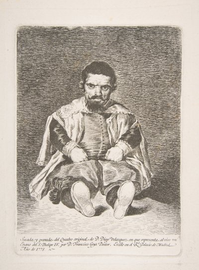 A Dwarf Known as El Primo after Diego Velázquez by Francisco de Goya