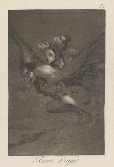 Bon Voyage, Plate 64 from the series Los Caprichos by Francisco de Goya