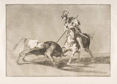 The Cid Campeador Spearing Another Bull (Plate 11 from the Tauromaquia) by Francisco de Goya