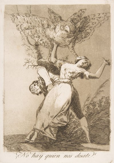 Plate 75 from Los Caprichos: Is there no one to untie us by Francisco de Goya