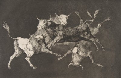 Plate D from the Disparates: Fools-or Little Bulls, ca. 1816-23 published before 1877 by Francisco de Goya