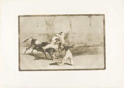 A Moor Caught by the Bull in the Ring, Plate 8 from The Art of Bullfighting by Francisco Jose de Goya y Lucientes