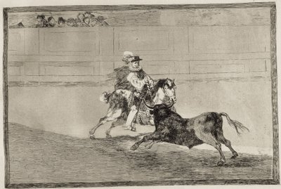 A Spanish mounted knight in the ring breaking short spears without the help of assistants by Francisco Jose de Goya y Lucientes