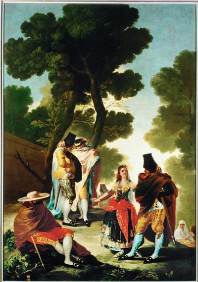 The Maja and the Cloaked Men by Francisco Jose de Goya y Lucientes