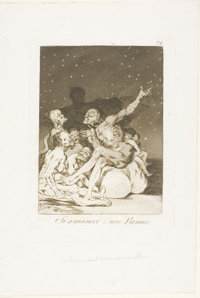 When Day Breaks We Will Be Off, plate 71 from Los Caprichos by Francisco Jose de Goya y Lucientes