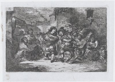 Plate 17: Street Musicians and Dancing Figures, from the Series of Customs and Pastimes by Francisco Lameyer Berenguer