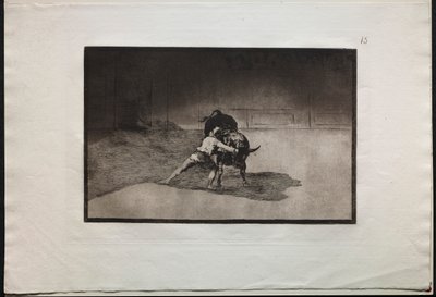 Bullfights: The Famous Martincho Places the Banderillas Playing the Bull with the Movement of His Body by Francisco de Goya