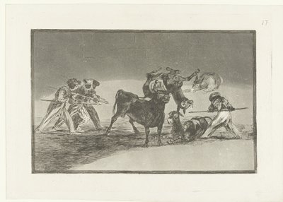 Moors and Donkeys Fighting a Bull (La Tauromaquia) by Francisco de Goya