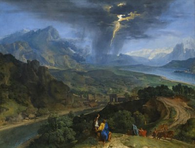Mountain Landscape with Lightning, c.1675 by Francisque Millet