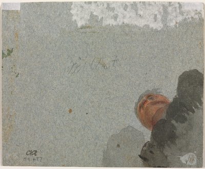 Study of a Head seen from Below, third quarter 1600s by Francisque Millet