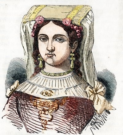 Portrait of the Roman noble Marozie Iere (Mariuccia, Mariozza or Marousie of Tusculum) (ca. 890-932/937), daughter of Theophylacte and Theodora I the Ancient by Franco Mistrali