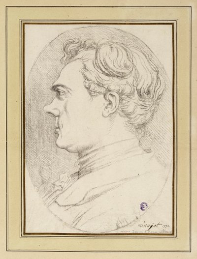 Caricature Portrait of the Painter Ménageot, Rome 1772 by François-André Vincent