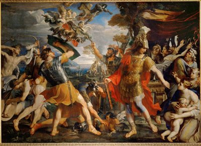 Aeneas and His Companions Fight the Harpies by Francois (1590 1650) (after) Perrier
