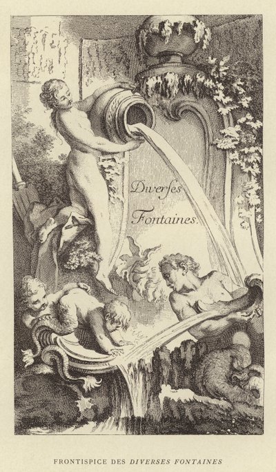 Frontispiece of Various Fountains by Francois (after) Boucher
