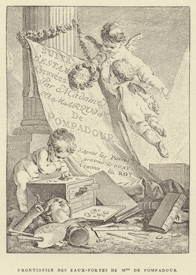 Frontispiece of the Etchings of Mme de Pompadour by Francois (after) Boucher