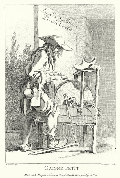 Knife grinder by Francois (after) Boucher