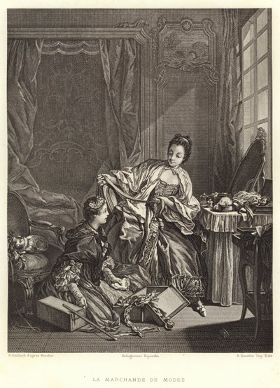The Fashion Merchant by Francois (after) Boucher