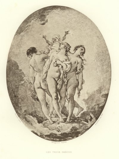 The Three Graces (engraving) by Francois (after) Boucher
