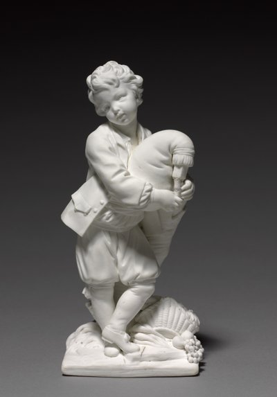 Figure of the Bagpiper, manufactured by Vincennes Factory, modelled by Pierre Blondeau, 1748-1752 by François Boucher