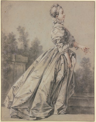 Woman in Profile, Walking to the Right by François Boucher