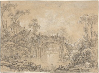 Landscape with a Rustic Bridge by François Boucher