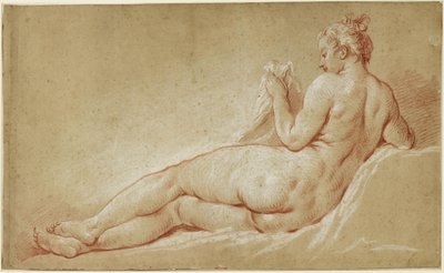 Reclining Female Nude Seen from the Back by François Boucher