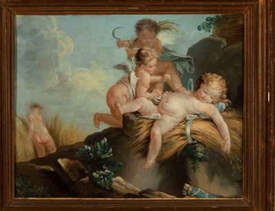 Putti Playing Among the Grain (The Harvesting Love) by François Boucher
