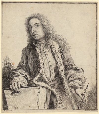 Self-Portrait of Watteau by François Boucher