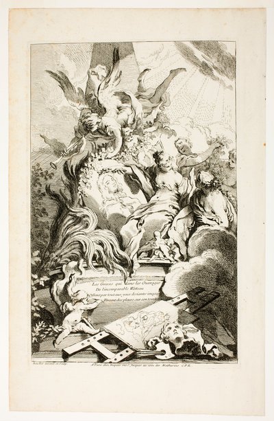 The Graces on the Tomb of Watteau by François Boucher
