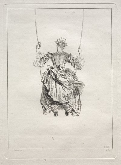 Woman on a Swing, Viewed From Behind by François Boucher
