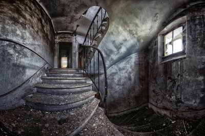 Abandoned Spiral Staircase by Francois Casanova