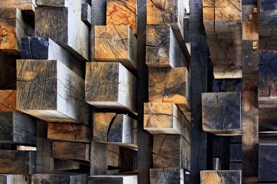 Rustic Stacked Wood Blocks by Francois Casanova