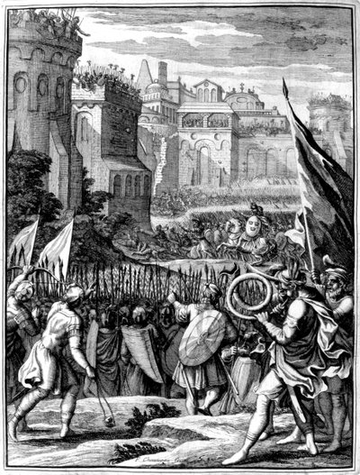 Forces under Alaric I, King of the Visigoths, sacking Rome, 410, 1654 by Francois Chauveau