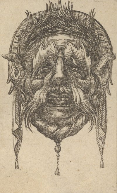 Mask with Long Eyebrows and Mustache and a Headdress with Dangling Cloth by Francois Chauveau