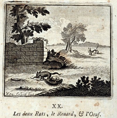 The Two Rats, the Fox, and the Egg (Illustration by François Chauveau) by Francois Chauveau