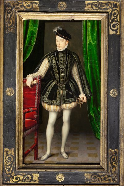 Portrait of Charles IX (1550-1574), Second Son of Henry II and Catherine de Medicis, King of France at the Death of His Brother Francois II (1544-1560), Married in 1570 Elizabeth of Austria (1554-1592), His Reign is Marked by the Wars of Religion by François Clouet