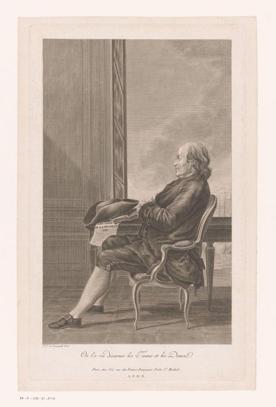 Portrait of Benjamin Franklin Seated in Profile on a Chair by Francois Denis Nee