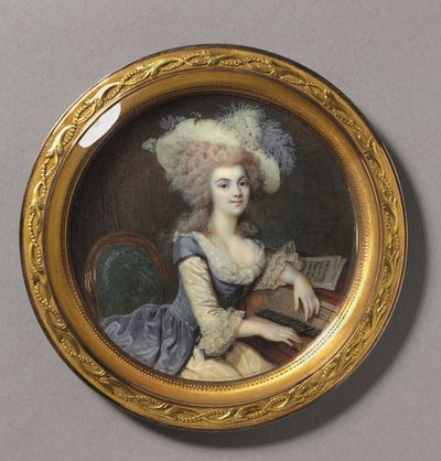 Portrait of a Woman at a Harpsichord by Francois Dumont