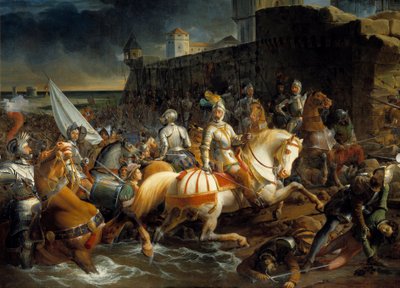 Capture of Calais by Francois I of Guise, Duke of Aumale (1519-1563), January 9 by Francois Edouard Picot