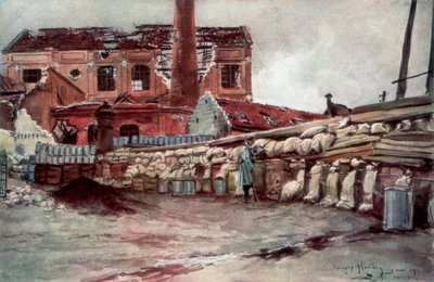 Factory Barricade, Soissons, France, 20 May 1915, 1926 by Francois Flameng