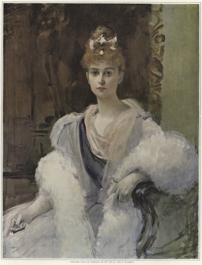 Sketch for a Portrait of Mme de M by Francois Flameng