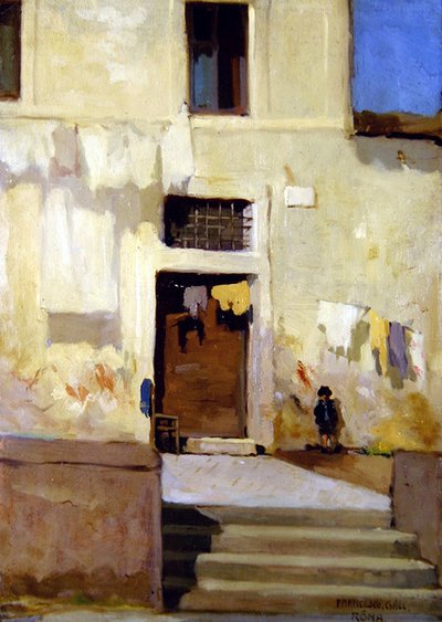 A Street Scene in Rome by Francois Gall