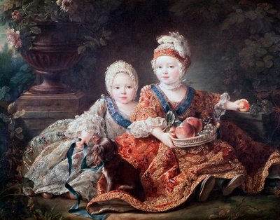 Duke of Berry and Count of Provence as children by Francois Hubert Drouais