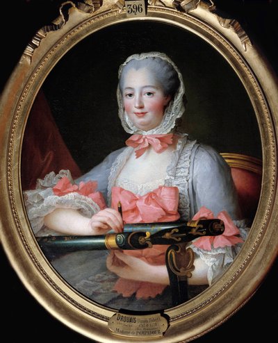 Portrait of Jeanne Antoinette Poisson, Marquise of Pompadour by Francois Hubert Drouais