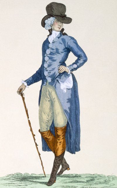 Master of the Royal House in an elaborate blue coat, engraved by Le Beau, plate no.256 from 