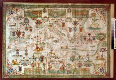 Geographic Map of the Mediterranean Sea by Francois Ollive